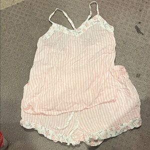 PJ Salvage XL rayon Pink Striped Women's Sleepwear Set